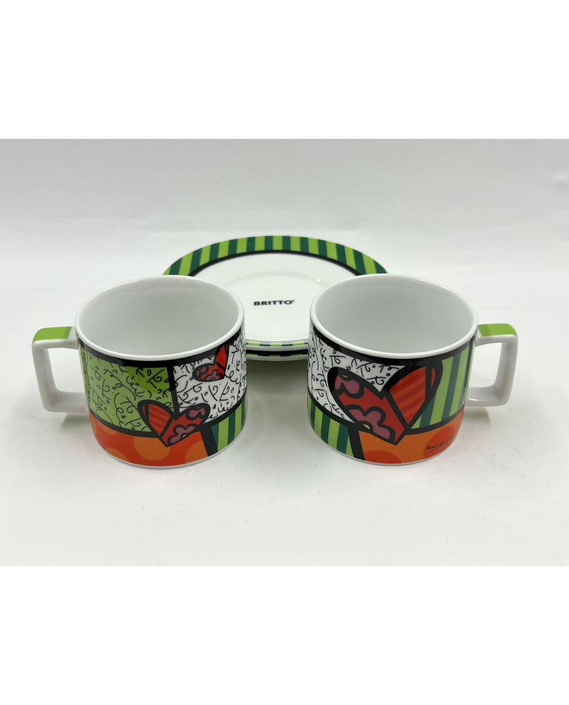 Set Tazze Britto Ceramica Multicolore Gatto (2 pz) — Brycus