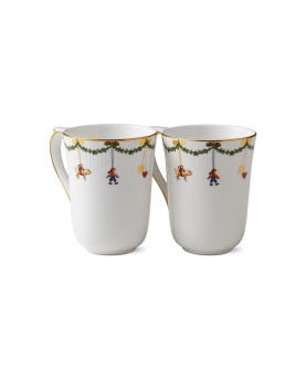 Star Fluted Christmas Set 2 Mug 33cl di Royal Copenhagen