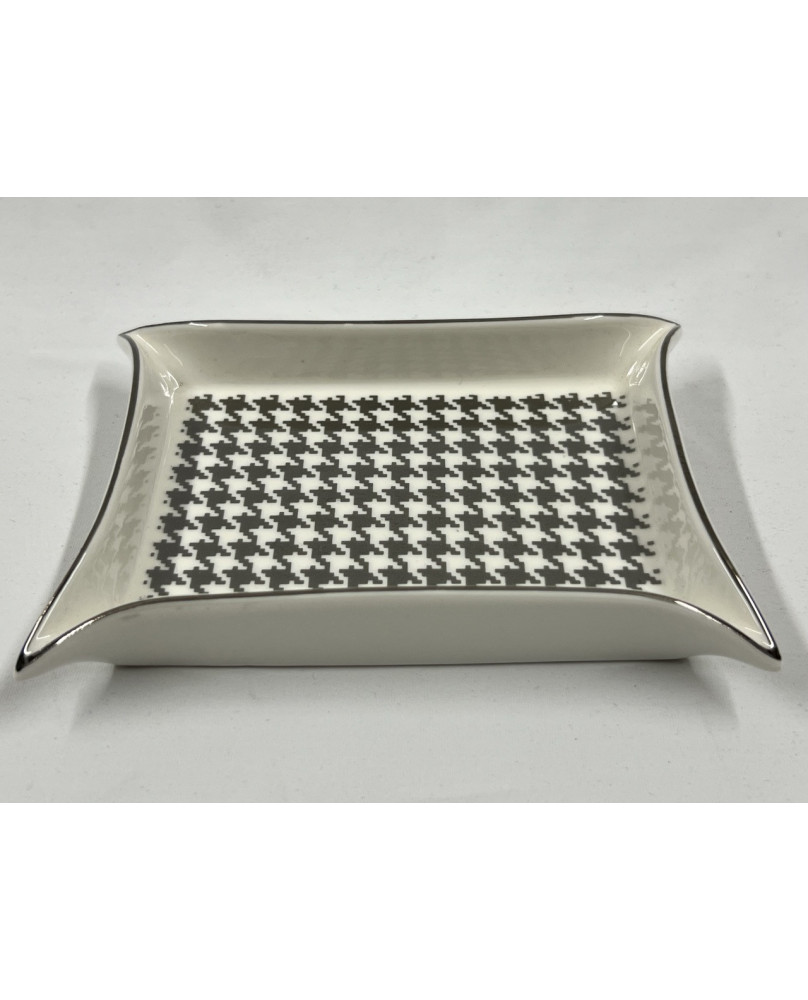 White And Silver Collection Pocket Tray 15x12