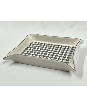 White And Silver Collection Pocket Tray 15x12