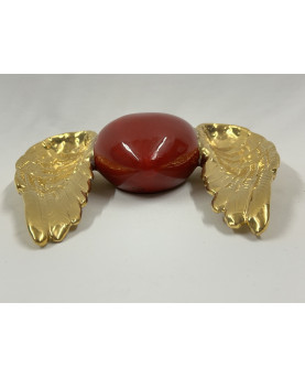 Red Heart Gold Wings of Capodimonte Porcelain