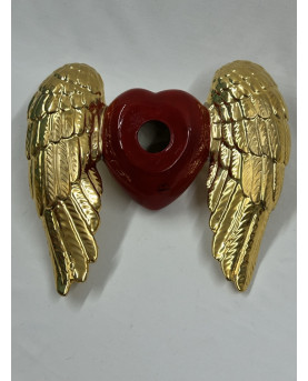 Red Heart Gold Wings of Capodimonte Porcelain