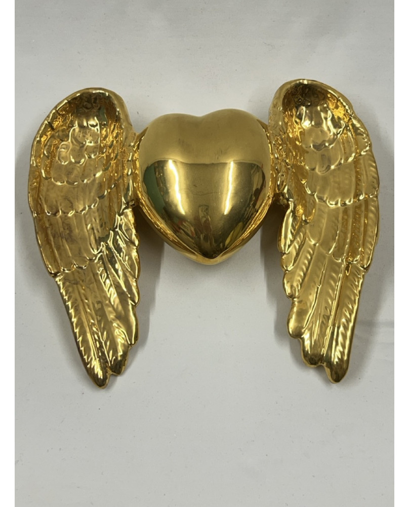 Gold Winged Heart of Capodimonte Porcelain