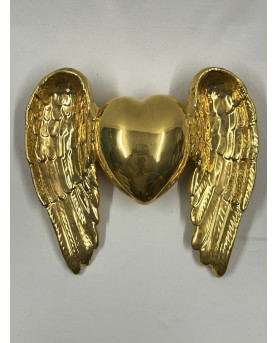 Gold Winged Heart of Capodimonte Porcelain