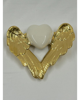 White Heart Gold Wings of Capodimonte Porcelain