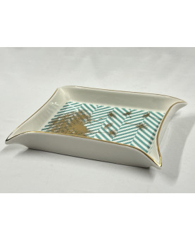 White And Gold Collection Pocket Tray 15x12