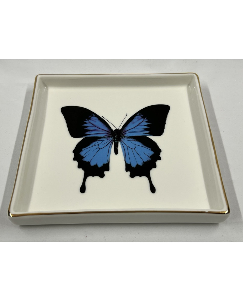 Blue Butterfly Pocket Tray 16x16