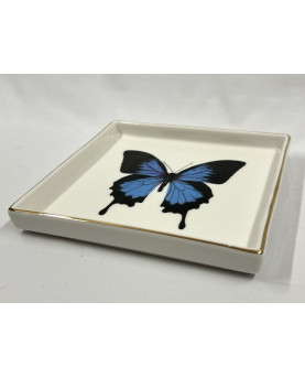 Blue Butterfly Pocket Tray 16x16