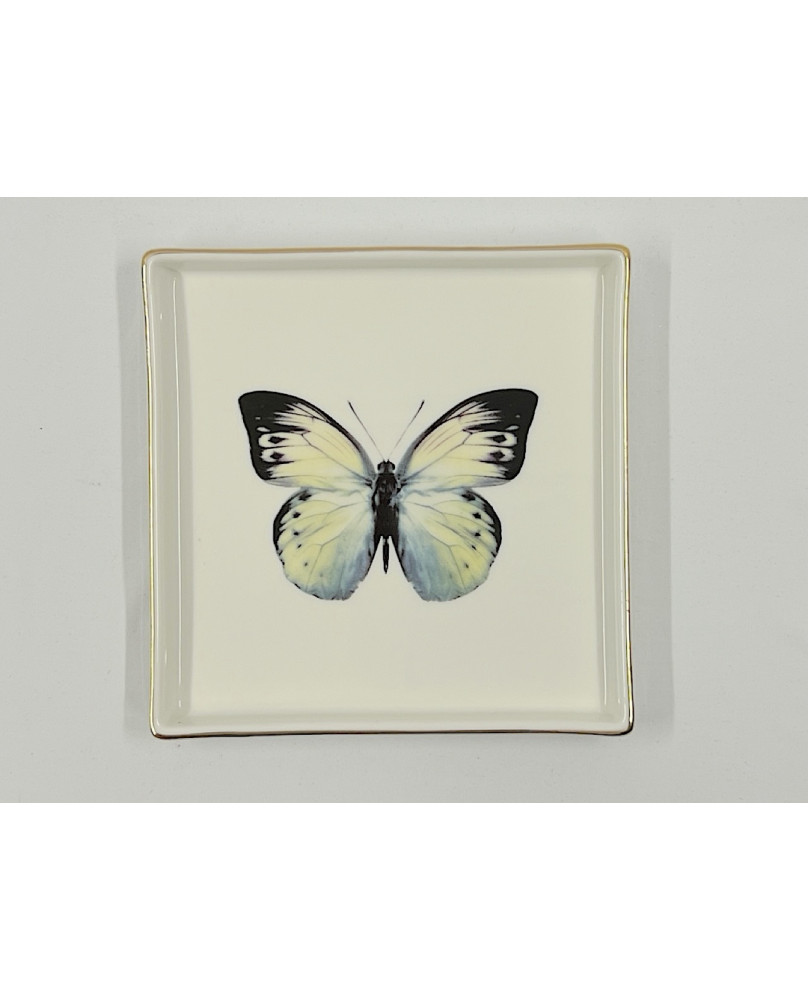 Yellow Butterfly Pocket Tray 16x16