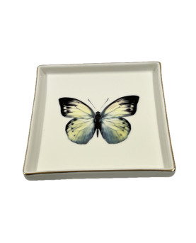 Yellow Butterfly Pocket Tray 16x16