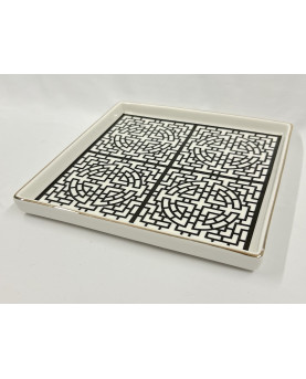 White And Black Collection Pocket Tray 21x21