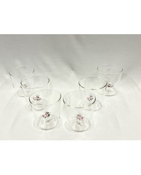 Set 6 Bicchieri e Caraffa  con Decorazione 3D