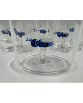 Set of 6 Glasses With 3D Bees Decoration