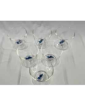 Set of 6 Glasses With 3D Bees Decoration