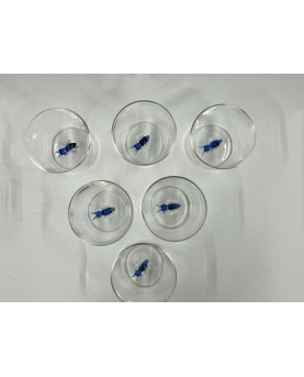 Set of 6 Glasses With 3D Bees Decoration