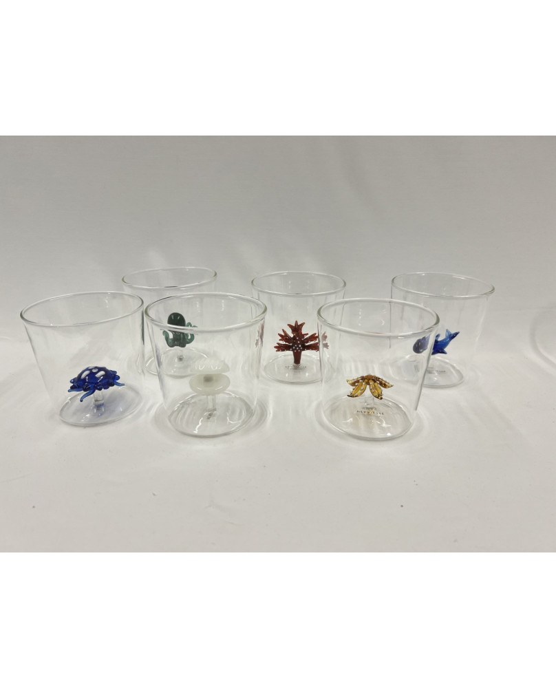 Set of 6 Glasses With 3D Deep Sea Decoration