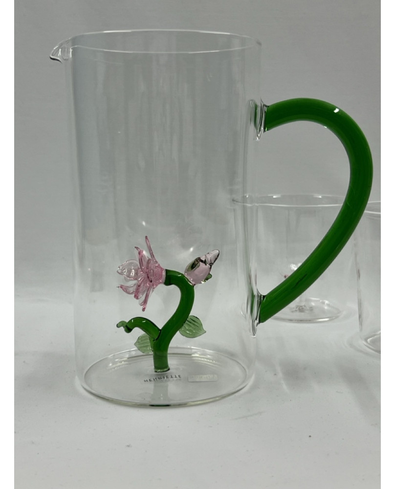 Caraffa  con Decorazione Fiore 3D