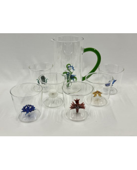 Set 6 Bicchieri e Caraffa Decorazione Mare 3D