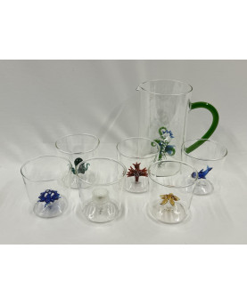 Set 6 Bicchieri e Caraffa Decorazione Mare 3D