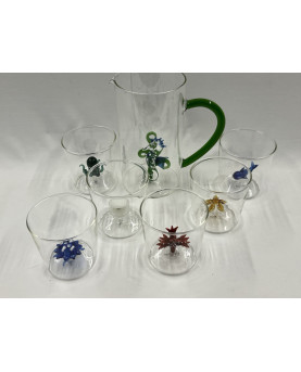 Set 6 Bicchieri e Caraffa Decorazione Mare 3D