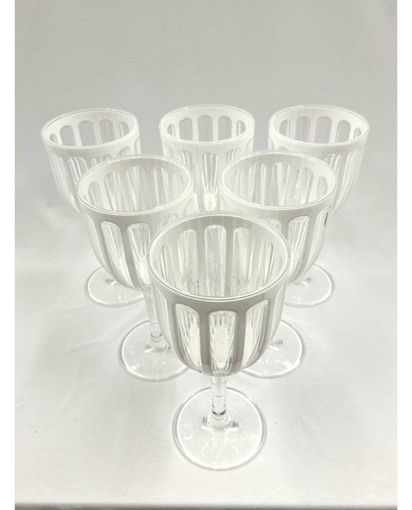 Set of 6 White Synthetic Crystal Glasses