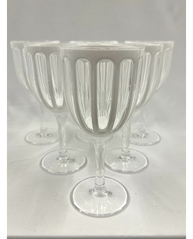 Set of 6 White Synthetic Crystal Glasses