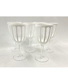 Set of 6 White Synthetic Crystal Glasses