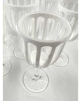 Set of 6 White Synthetic Crystal Glasses