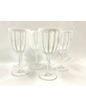 Set of 6 White Synthetic Crystal Glasses