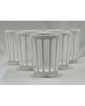 Set of 6 White Synthetic Crystal Glasses