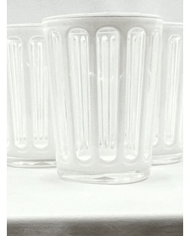 Set of 6 White Synthetic Crystal Glasses