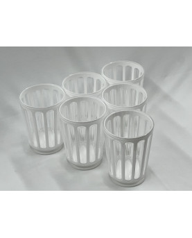 Set of 6 White Synthetic Crystal Glasses