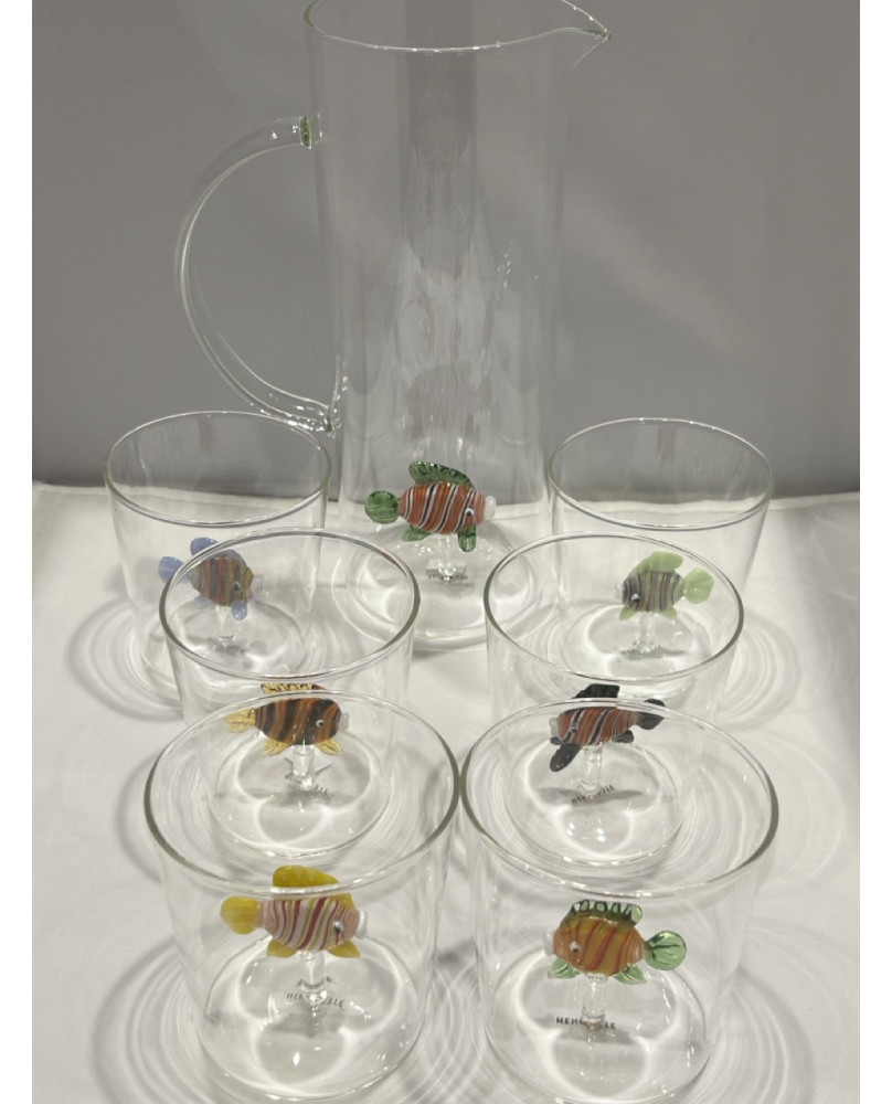 Set 6 Glasses With Tropical Fish