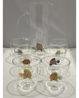 Set 6 Glasses With Tropical Fish