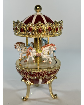 Red Carousel Music Box With...