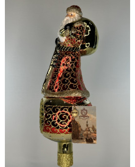 Santa Claus Christmas Tree Topper Blown Glass By Huras Family