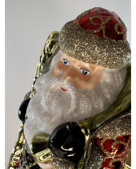 Santa Claus Christmas Tree Topper Blown Glass By Huras Family