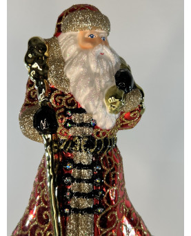 Santa Claus Christmas Tree Topper Blown Glass By Huras Family