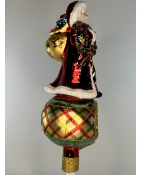 Santa Claus Christmas Tree Topper Blown Glass By Huras Family