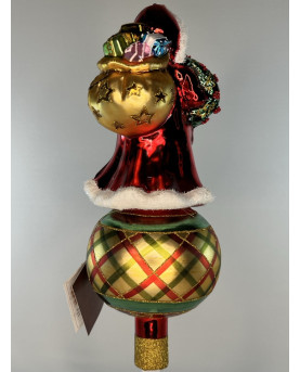 Santa Claus Christmas Tree Topper Blown Glass By Huras Family