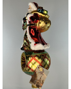 Santa Claus Christmas Tree Topper Blown Glass By Huras Family