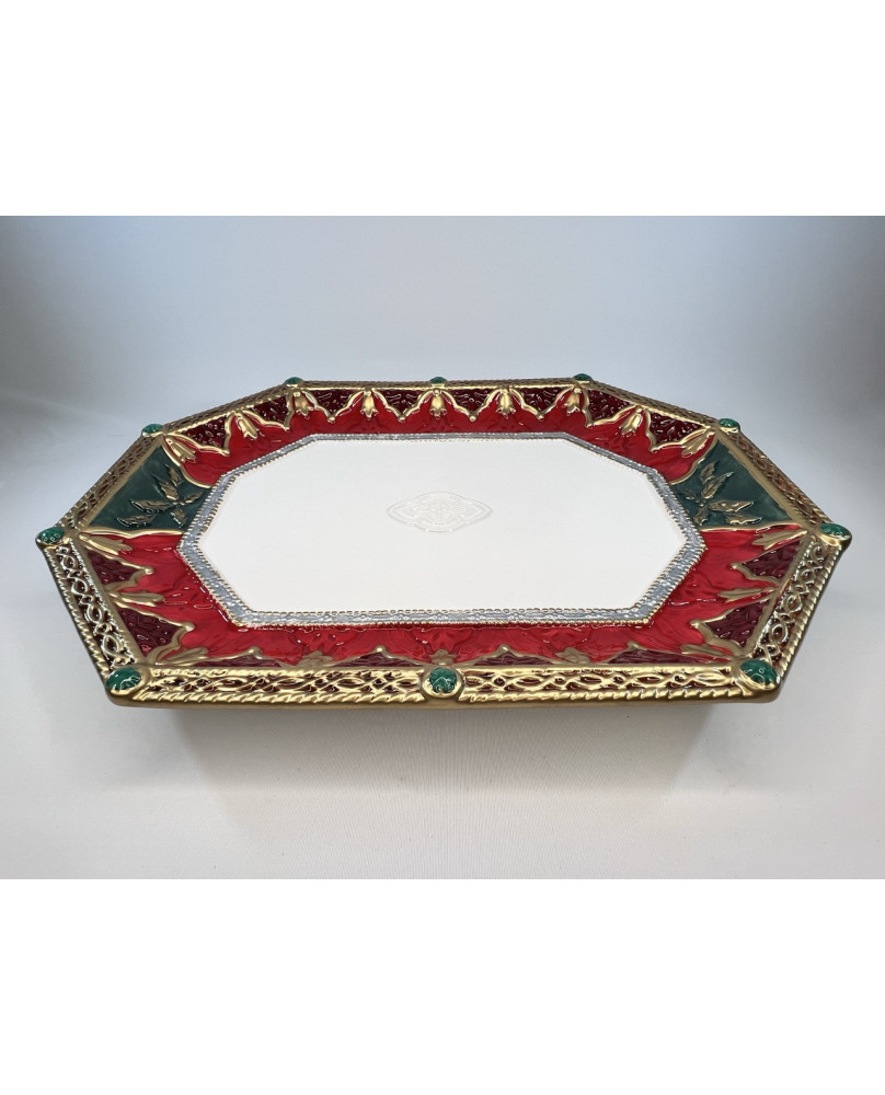 Fitz and Floyd Decorative Octagonal Christmas Tray