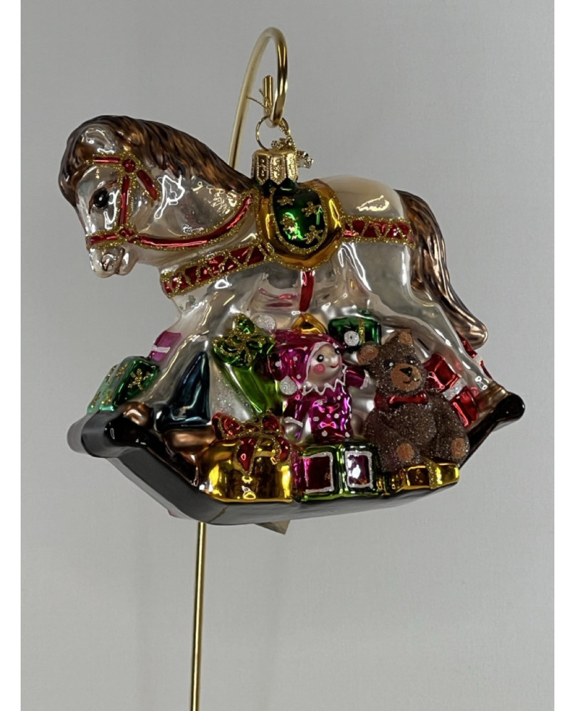 Rocking Horse Decoration in Blown Glass By Huras Family