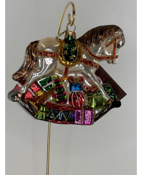 Rocking Horse Decoration in Blown Glass By Huras Family