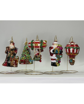 Santa Train Decoration in Blown Glass By Huras Family