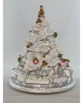 White Metal Tree With Carillon H15 by Noel