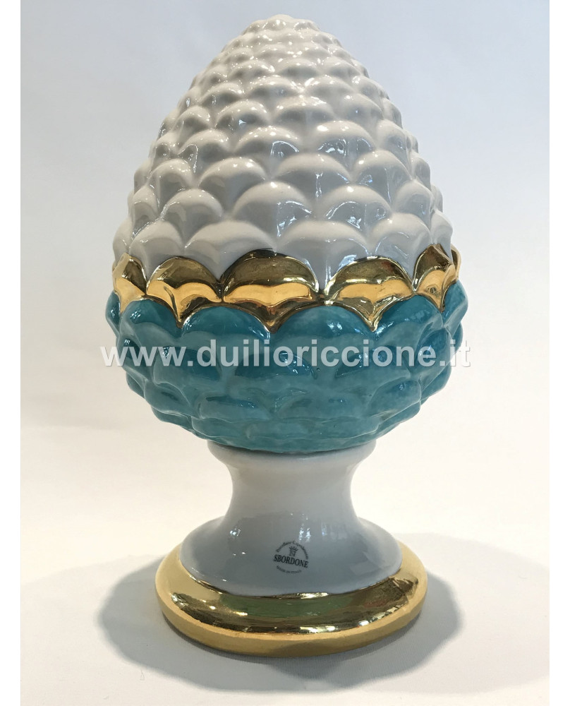 Turquoise Pinecone Serenity H17 Capodimonte