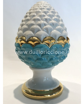 Lucky Pinecone Turquoise Serenity H17 Capodimonte