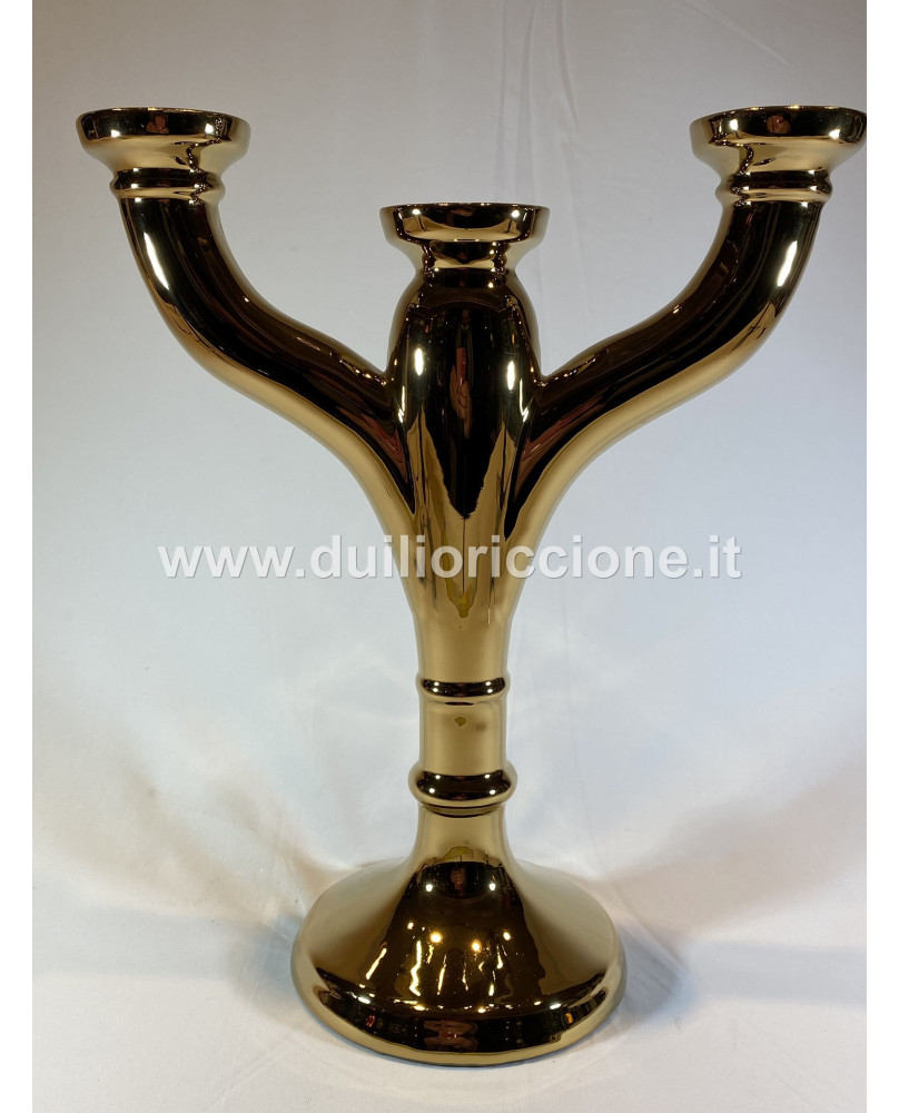 Candelabro Oro retro 3 bracci 38X16X46 CM - Silani shop online